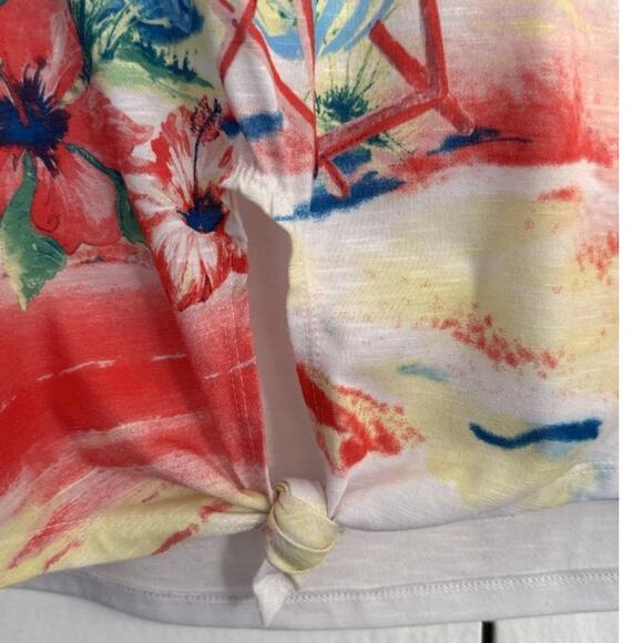 Sportelle Women's PXL Coastal Graphic Tee Beach Scene Top Tropical Summer Retro - Picture 4 of 6